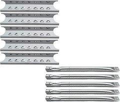 BBQ Grill Burner Tubes Heat Shield Plates Replacement Parts Kit for Master Forge