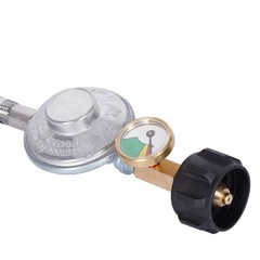 6FT Propane Regulator Hose with Gauge | QCC1 Connection for LP Gas Grill, Heater
