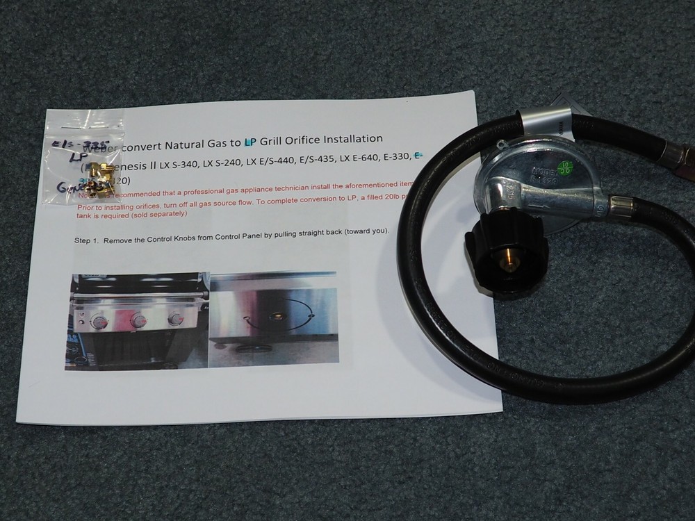 NG to LP Propane Orifice Conversion Kit Weber Genesis E/S-335 FRONT CONTROLS