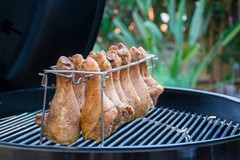 RTT Chicken Leg and Wing Rack for Grill Smoker Oven – Easy to 1 Pack, Silver