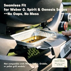 8.6″ x 6″ Grill Drip Pans Compatible with Weber Q, Spirit & Genesis 25 Pack