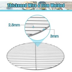 High Quality Round Grill Grate Replacement Cooking Rack Heavy Duty Iron Steel US