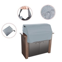 Heavy Duty 600D Fabric Built In BBQ Grill Cover Water Resistant For Outdoor Use