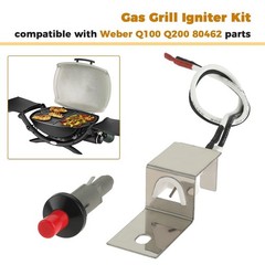 80462 Push Button Piezo Igniter Kit Replacement for Weber Q100 Q200 Gas Grills