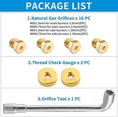 Gas Orifices Conversion Kit for Blackstone Griddles and Tailgater – 16 Piece