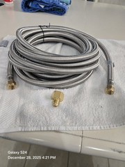 Stainless High Pressure Propane Hose Extender with 3/8″ Flare & NPT, 23’ft,
