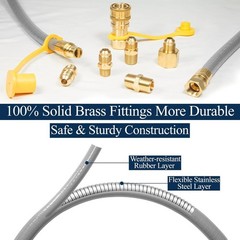 12FT Natural Gas Hose with Quick Connect for Weber
