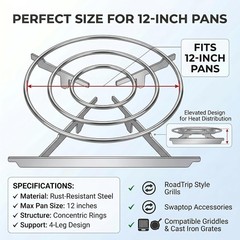 Steel Stove Grate for Coleman RoadTrip Grill, Rust-Resistant Camping Stove Ac…