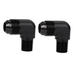 12AN Male Flare to 1/2 NPT Pipe Male 90 12AN to 1/2 NPT Black, 90 Degree – 2PCS
