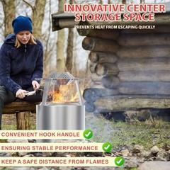 Heat Deflector for Solo Stove Ranger 15″ – Carry Handle, 3 Legs, Pellet Adapter,