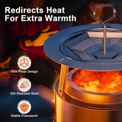 Heat Deflector for Solo Stove Bonfire 19.5″, 304 Stainless Steel Diffuser wit…