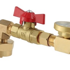 QCC1 Propane Refill Pressure Elbow Adapter 90 Degrees With ON-Off Control Valve