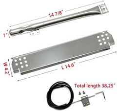 Parts DG262 Grill Burner 14 7/8″, Heat Plates 14.6″ x 4.2″, Igniter Kit fits …