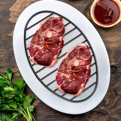 Oval Roasting Rack with Integrated Feet, Non-Stick Coating, 10*6.5”, Black