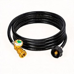 12FT Propane Extension Hose with Gauge RV BBQ Heater Tank Line QCC-1 POL