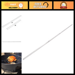 Universal 28-37″ Stainless Steel Grill Rotisserie Spit Rod – Heavy Duty, Durable
