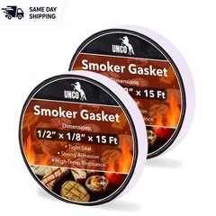 15 ft High-Temperature Smoker Gasket, Black Seal for Perfect Grill Performance