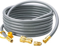 25 Feet 1/2 inch ID Natural Gas Grill Hose with Quick Connect Fittings, Natur…