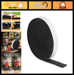 High-Temp BBQ Smoker Gasket Self-Stick 15FT for Kamado Grills & Smokers