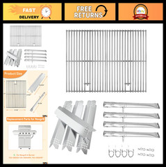 Nexgrill 4 Burner Grill Replacement Parts Kit Grates Burners Heat Plates