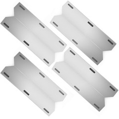 Hongso 17 3/4″ Stainless Steel Plates, Grill Heat Shield for 4-Pack, Silver