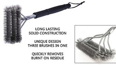 SS Brush Provides Effortless 360° Cleaning For Brinkmann BBQ Grills + Nylong Bag