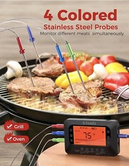 Wireless Meat Thermometer with 4 Probes, Meat Thermometer Digital Iclanda CP248A