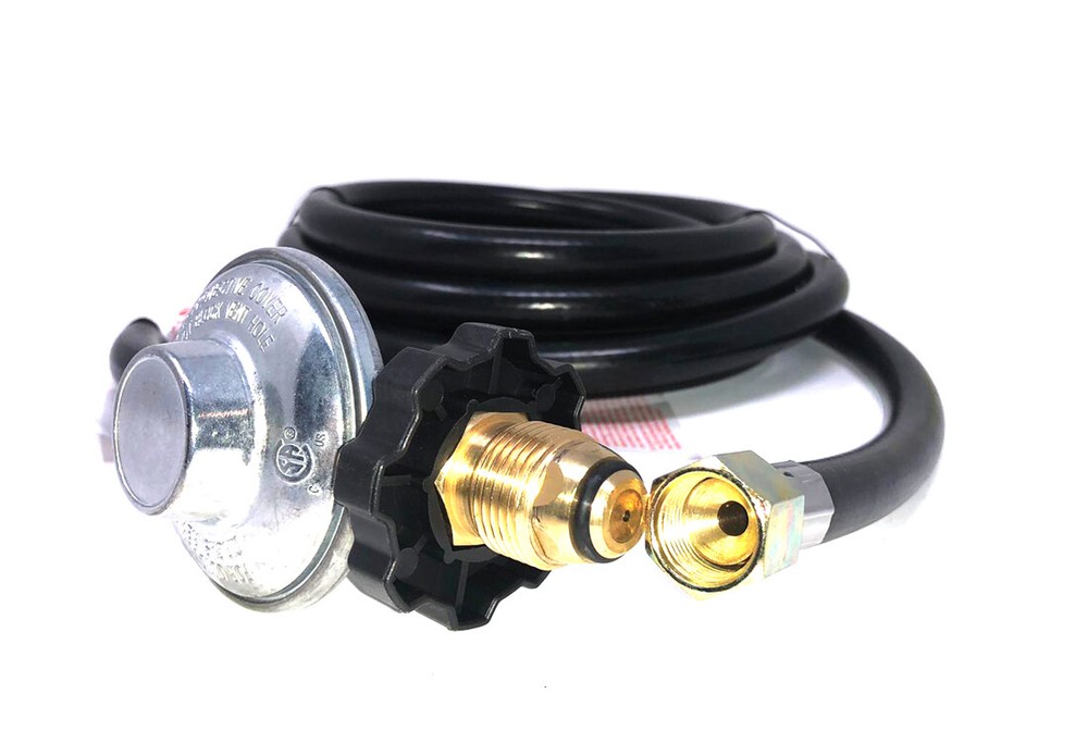Portable 12ft (144in) Propane Hose & Regulator – Soft POL Fitting LP Gas Low Pr