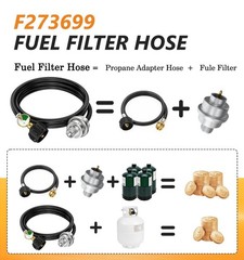 NUPICK Propane Fuel Filter F273699 With Hose, 6FT Propane Hose with Gauge for Mr