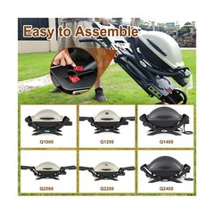 QuliMetal Portable Grill Cart for Weber Q1000, Q2000 Series Gas Grills and Bl…