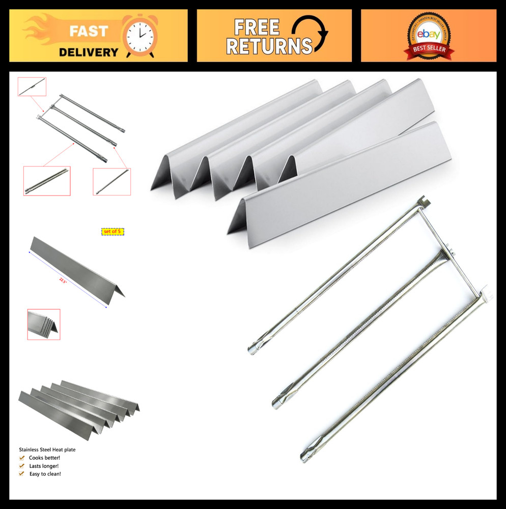 Parts Kit for Weber Genesis Silver B/C, Spirit 300/700, Flavorizer Bars & Burner