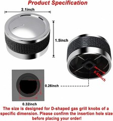 Gas Grill Knobs, Grill Control Knob Replacement Chrome Plated Plastic with No…