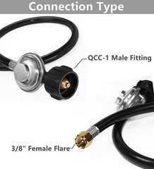 DOZYANT 12 Feet Universal QCC1 Low Pressure Propane Regulator Grill Replacement