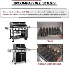 5 pack 17” Flavor Bars for Weber GS4 Genesis II 300 E-310 E-315 E-335 LX-340