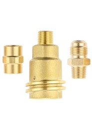 3 Pack QCC1 Nut Propane Gas Fitting Adapter Kit, 1/4 inch, 3/8 Black