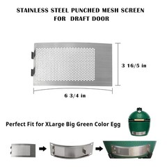 Punched Mesh Screen for XLarge Draft Door Big Green Charcoal Grill Egg Kamado…
