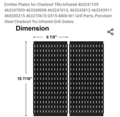 Emitter Plates for Charbroil TRU-Infared, Porcelain Steel
