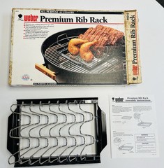 Vintage 1993 Weber Grill Premium Rib Chicken Rack 9010 Charcoal & Gas Propane