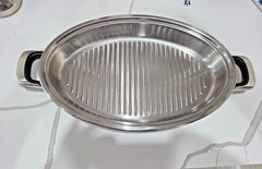 ZEPTER. 16″ OVAL STAINLESS STEEL GRILLER (21″ incl.handles). BARGAIN!