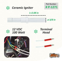 12V 80W Prime Igniter Compatible with Green Mountain Grills Jim Bowie Prime & Da