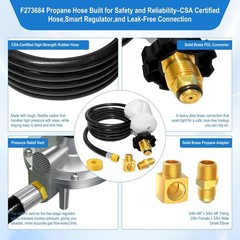 12 Foot Propane Hose 2-Stage Regulator POL Fitting