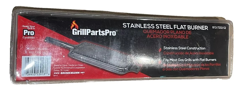 Brinkmann Grill Parts Pro Replacement Stainless Steel Flat Burner 812-7232-S2