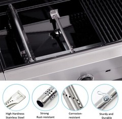 Complete Replacement Set: Burners & Heat Plates for Charbroil 2, 4, 5, 6 Burners