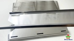 Gas Grill Parts Kit 3 Burner 15 13/16 x 4 3/8 Inch Stainless Steel Heat Plates