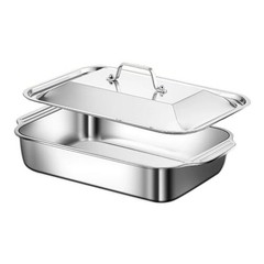 Stainless Steel Tray with Lid Designed for Seafood Cooking and Serving