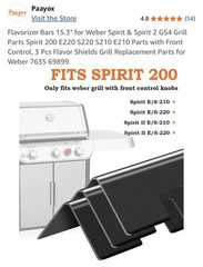 5 15.3″ Flavorizer Bars for Weber Spirit I & II 310 320 330 Front-Mounted
