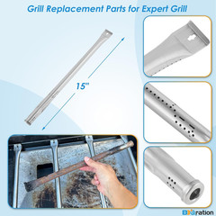 Grill Parts Kit for Expert Grill 4 Burner 720-0789H, Grill Grate, Heat Shield an