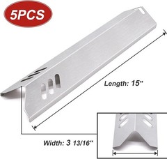 15 Inch Stainless Steel Grill Heat Tent Plate Gas BBQ Part Replacement Pack of 5