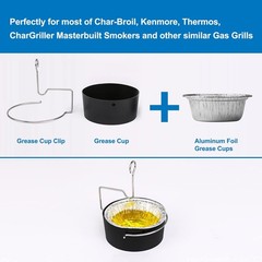 Grill Grease Tray Cup and Grease Clip fits CharBroil/Kenmore Gas Grill, Grease