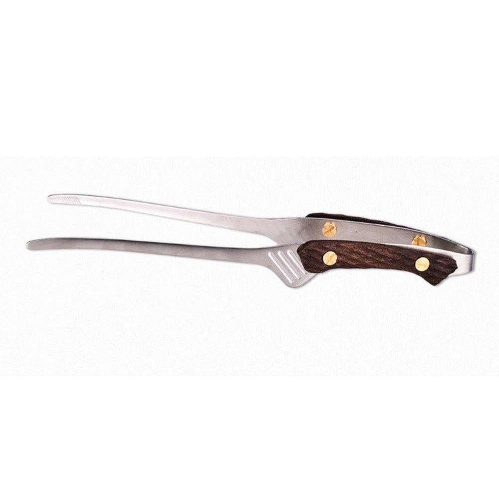 Stylish Outdoor Cooking Tongs with Walnut Handle for Barbecue Enthusiasts